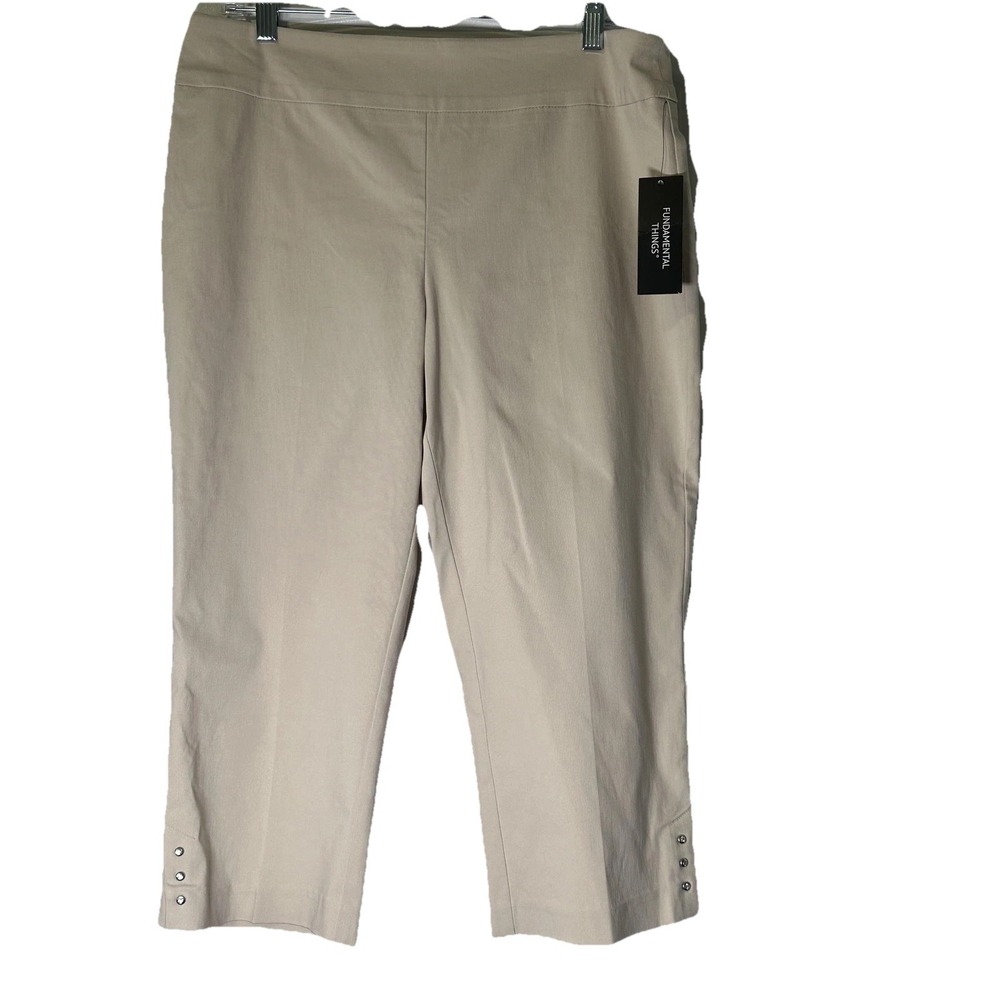 NEW Fundamental Things Women's Pants Large‎ Cropped Pull On Stretch Rhinestone